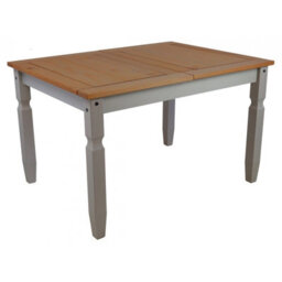 "Mercers Furniture Corona Grey Wax 4'0"" Dining Table Solid Wood Pine Wooden Kitchen With Mexican Styling"