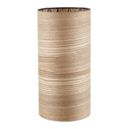 Happy Homewares Bamboo Wood Effect Table Lamp With Black Woodland Trees Inner Lining - thumbnail 2