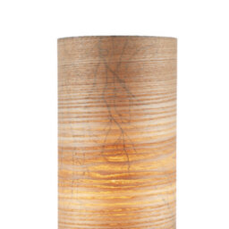 Happy Homewares Bamboo Wood Effect Table Lamp With Black Woodland Trees Inner Lining - thumbnail 3