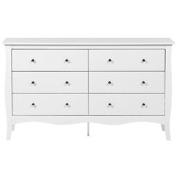 Beliani White 6-Drawer Chest Of Drawers 75 X 130 Cm Modern French Style - thumbnail 1