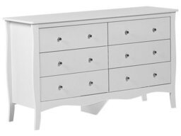 Beliani White 6-Drawer Chest Of Drawers 75 X 130 Cm Modern French Style - thumbnail 3