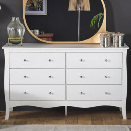 Beliani White 6-Drawer Chest Of Drawers 75 X 130 Cm Modern French Style - thumbnail 2