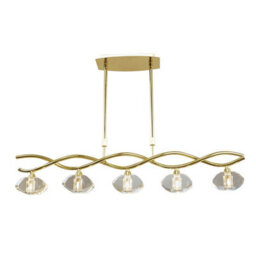 Luminosa Lighting Luminosa Alfa Linear Pendant 5 Light G9, Polished Brass - thumbnail 1