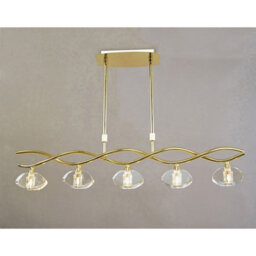 Luminosa Lighting Luminosa Alfa Linear Pendant 5 Light G9, Polished Brass - thumbnail 2