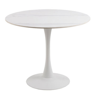 Furniture To Go Malta Ceramic Round Dining Table In White 90X75Cm - image 1
