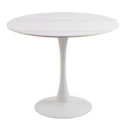 Furniture To Go Malta Ceramic Round Dining Table In White 90X75Cm - thumbnail 1