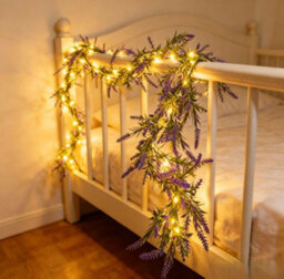 Amorly 35 Led Lavender Willow Vine Lights Artificial Plants String Lights Flexible Diy Tree Branch For Party Home Decor - thumbnail 4