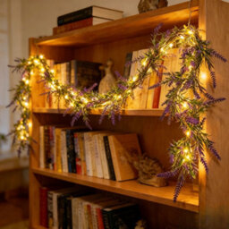 Amorly 35 Led Lavender Willow Vine Lights Artificial Plants String Lights Flexible Diy Tree Branch For Party Home Decor - thumbnail 1