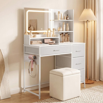 Homcom Vanity Dressing Table With 3-Colour Led Mirror And Power Outlet - image 1