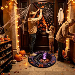 Amorly 60Cm Halloween Optical Illusion, Rug Plush Non-Slip, Pumpkin Illusion Carpet Modern Soft Floor,doormat For Home, Bedroom Indoor - thumbnail 3