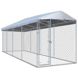 Berkfield Durable Outdoor Dog Kennel With Roof 760X190X225 Cm - thumbnail 2