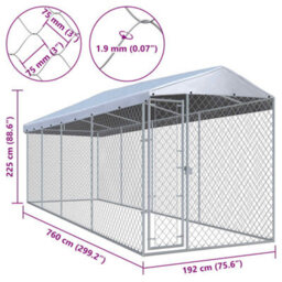 Berkfield Durable Outdoor Dog Kennel With Roof 760X190X225 Cm - thumbnail 6