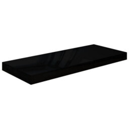 Berkfield Floating Wall Shelves 4 Pcs High Gloss Black 60X23.5X3.8 Cm Mdf - thumbnail 4