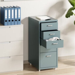 Flexispot Five Drawers Movable Under-Desk File Cabinet Grey Blue - thumbnail 3