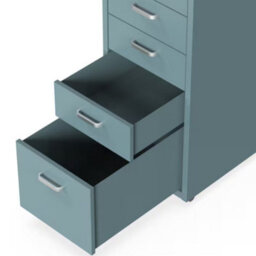 Flexispot Five Drawers Movable Under-Desk File Cabinet Grey Blue - thumbnail 6