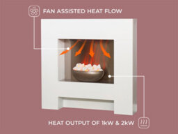 Adam Cubist Pure White Electric Fireplace Suite 36 Inch - thumbnail 4