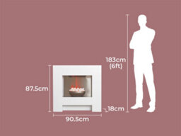 Adam Cubist Pure White Electric Fireplace Suite 36 Inch - thumbnail 7