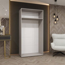 Arte White Alicante I Hinged Door Wardrobe 100Cm - Bright, Streamlined Storage For Modern Spaces - thumbnail 3