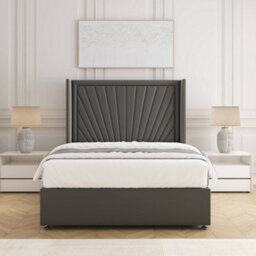 Bsspoke Alina Divan Bed Set Grey Plush Velvet With 54Inch Headboard  & No Drawers No Mattress In Double King 4Ft 6Ft - thumbnail 3