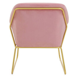 Orsina Functional Pink Velvet Bushed Gold Armchair, Cozy Desk Chair Pink Velvet, Easy To Clean Pink Velvet Chair - thumbnail 4