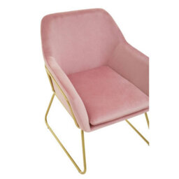 Orsina Functional Pink Velvet Bushed Gold Armchair, Cozy Desk Chair Pink Velvet, Easy To Clean Pink Velvet Chair - thumbnail 6