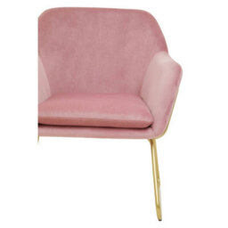 Orsina Functional Pink Velvet Bushed Gold Armchair, Cozy Desk Chair Pink Velvet, Easy To Clean Pink Velvet Chair - thumbnail 5