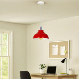 Ledsone Industrial Vintage Ceiling Hanging E27 Lamp Holder 29Cm Metal Pendant Curvy Lampshades Lights Fixtures - thumbnail 3
