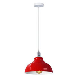 Ledsone Industrial Vintage Ceiling Hanging E27 Lamp Holder 29Cm Metal Pendant Curvy Lampshades Lights Fixtures - thumbnail 1