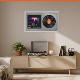 "30X17"" Silver Sleek Vinyl Record Frame With Silver Mount For 12 Inch Lp Album Cover & Disc - Ak Frames" - thumbnail 8
