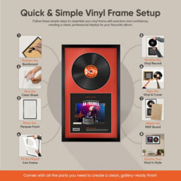 "30X17"" Silver Sleek Vinyl Record Frame With Silver Mount For 12 Inch Lp Album Cover & Disc - Ak Frames" - thumbnail 7