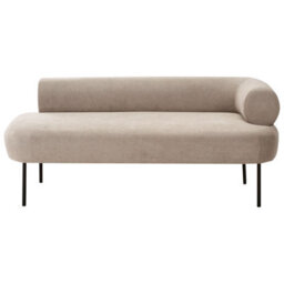 Beliani Right-Hand Chaise Longue Mirmande Fabric Taupe