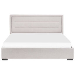 Beliani Ottoman Bed Fabric Rouen 180 X 200 Cm (Eu Super King) Light Beige - thumbnail 7