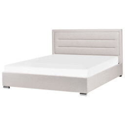 Beliani Ottoman Bed Fabric Rouen 180 X 200 Cm (Eu Super King) Light Beige - thumbnail 4