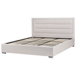 Beliani Ottoman Bed Fabric Rouen 180 X 200 Cm (Eu Super King) Light Beige - thumbnail 6
