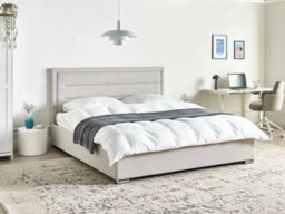 Beliani Ottoman Bed Fabric Rouen 180 X 200 Cm (Eu Super King) Light Beige - thumbnail 2