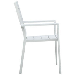 Berkfield Garden Chairs 4 Pcs White Hdpe Wood Look - thumbnail 4