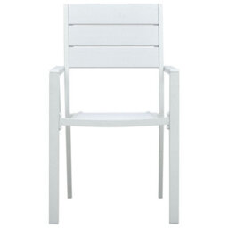 Berkfield Garden Chairs 4 Pcs White Hdpe Wood Look - thumbnail 3