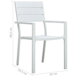 Berkfield Garden Chairs 4 Pcs White Hdpe Wood Look - thumbnail 9
