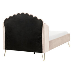Beliani Bed Fabric Ambillou 120 X 200 Cm (Eu Small Double) Light Beige - thumbnail 6