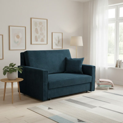 Viva Bis Ii Premium Upholstered Sofa Bed For Living Room With Storage Chipboard Frame 133X85X98Cm Blue - image 1