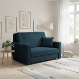 Viva Bis Ii Premium Upholstered Sofa Bed For Living Room With Storage Chipboard Frame 133X85X98Cm Blue - thumbnail 1