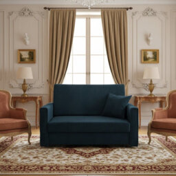 Viva Bis Ii Premium Upholstered Sofa Bed For Living Room With Storage Chipboard Frame 133X85X98Cm Blue - thumbnail 2