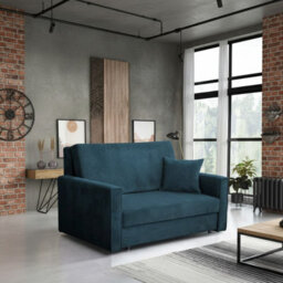 Viva Bis Ii Premium Upholstered Sofa Bed For Living Room With Storage Chipboard Frame 133X85X98Cm Blue - thumbnail 3