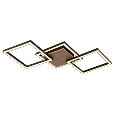 Luminosa Lighting Luminosa Kaden Integrated Led Semi Flush Ceiling Light Matt Black 3X Led 3000K - image 1