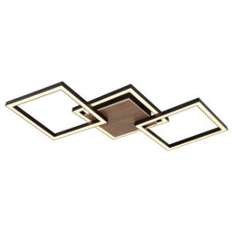 Luminosa Lighting Luminosa Kaden Integrated Led Semi Flush Ceiling Light Matt Black 3X Led 3000K - thumbnail 1