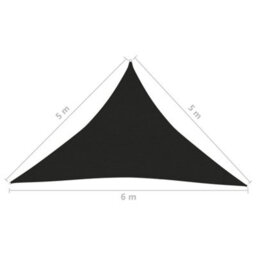 Berkfield Sunshade Sail 160 G/m2 Black 5X5X6 M Hdpe - thumbnail 6