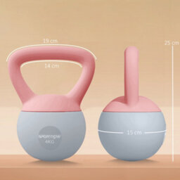 Sportnow 4Kg Kettlebell With Soft Body And Non-Slip Handle, Pink And Grey - thumbnail 3
