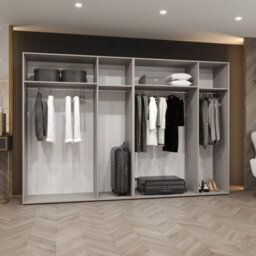 Arte Cashmere Marbella Ii Hinged Door Wardrobe 300Cm - Elegant Storage With Mirrored Sophistication - thumbnail 4