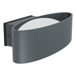 Stylish Ip44 Outdoor Wall Light In Anthracite Aluminium And Steel With 10W Built-In Led