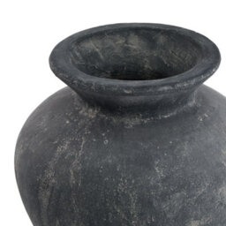 Wyld Haus Stonefern Black Aged Stoneware Vase, Grey Matte Ceramic, 300 X 310 mm - thumbnail 3